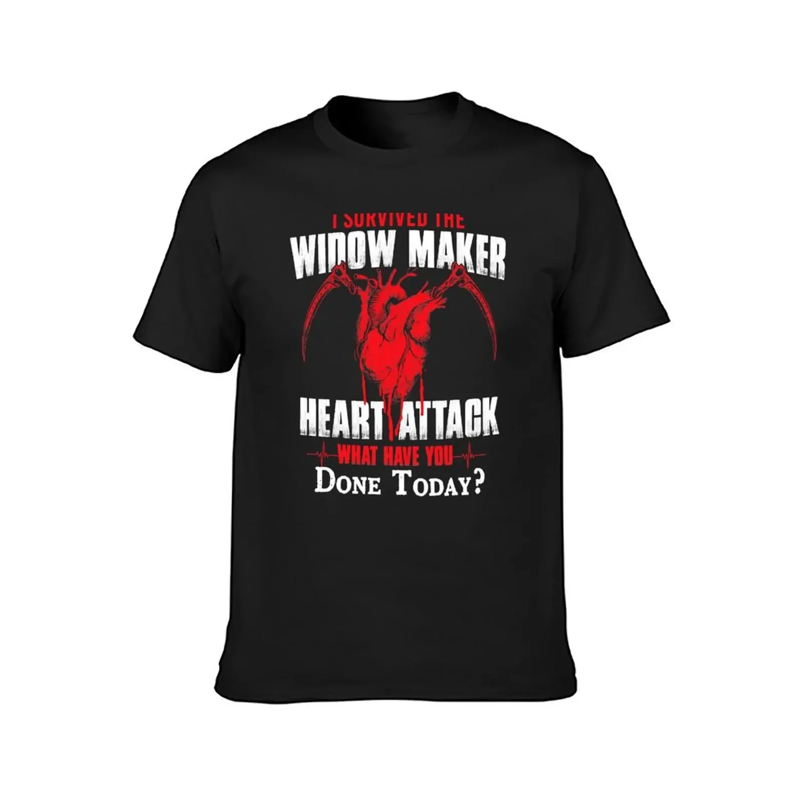 I Survived The Widow Maker Heart Attack Survivor Recovery T-Shirt anime t shirts vintage anime shirt plain mens t shirt graphic