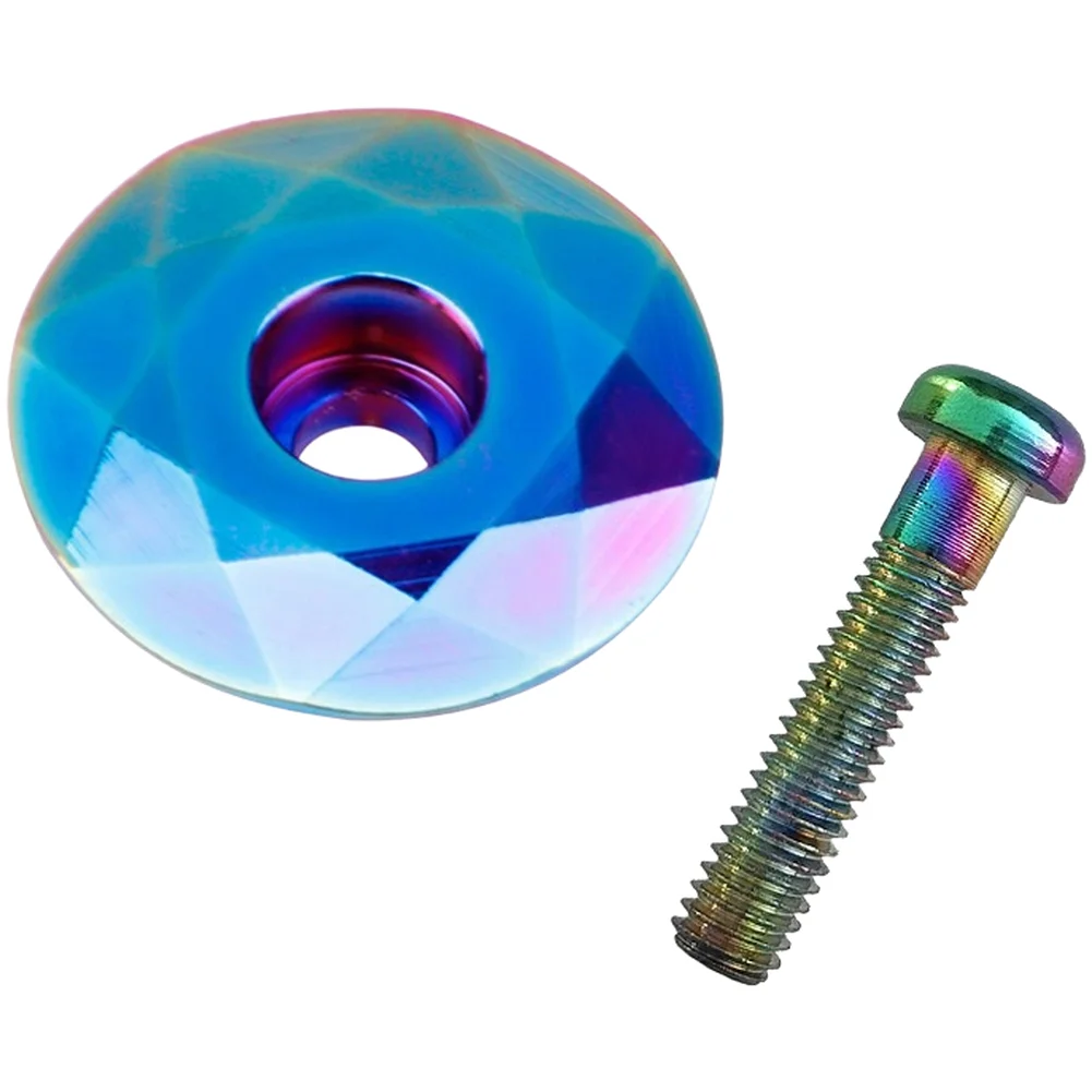 Aluminum Alloy Bike Headset Cap 28.6mm Seven Color Gold Stem Cover With Mounting Screws For Cycling
