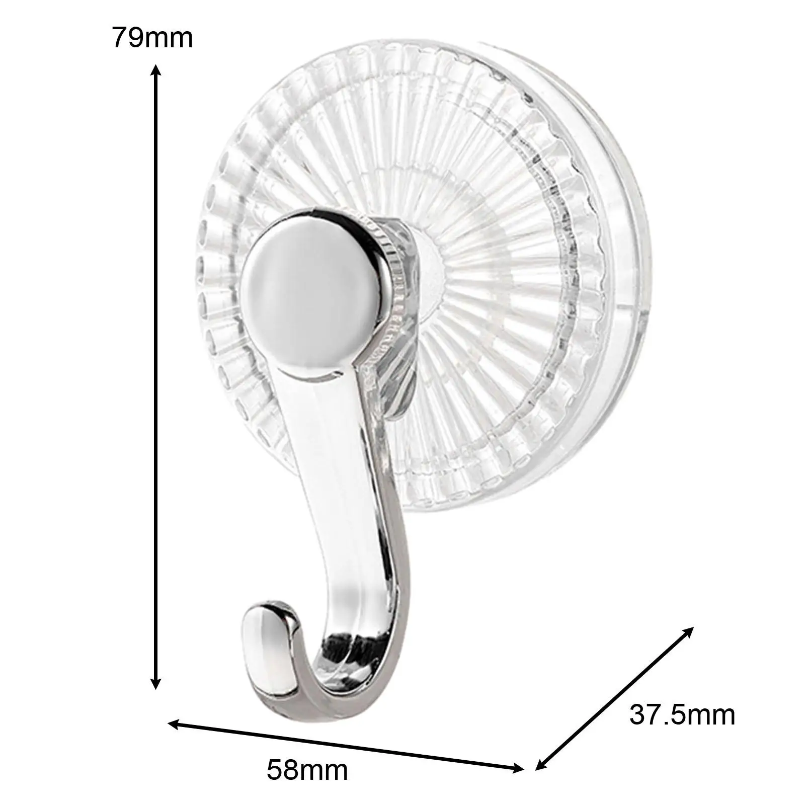 Removable Wall Hook Fixing Suction Cups Clear Plastic Multipurpose Hanger for Bathroom Kitchen Coat Robe Towel Organization