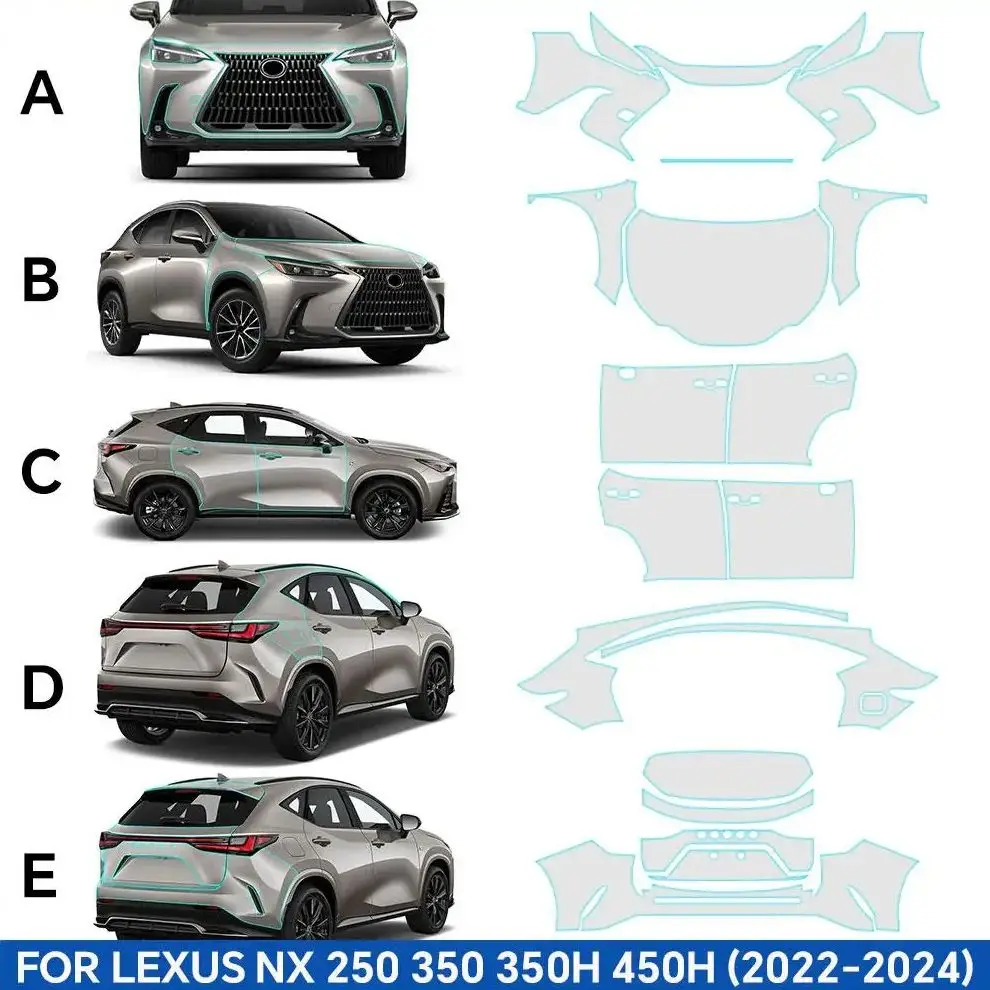 

For Lexus NX 2022 2023 2024 TPU Bumper Hood Pre-cut PPF Kit Clear Paint Protective Film Custom Anti Scratch Self Healing Shield