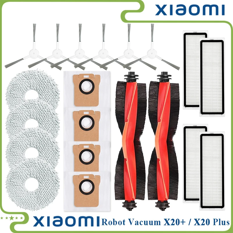 Piezas de repuesto para Robot aspirador Xiaomi X20 Plus / X20 +, accesorios, cepillo lateral principal, filtro Hepa, mopa, bolsa de polvo de tela