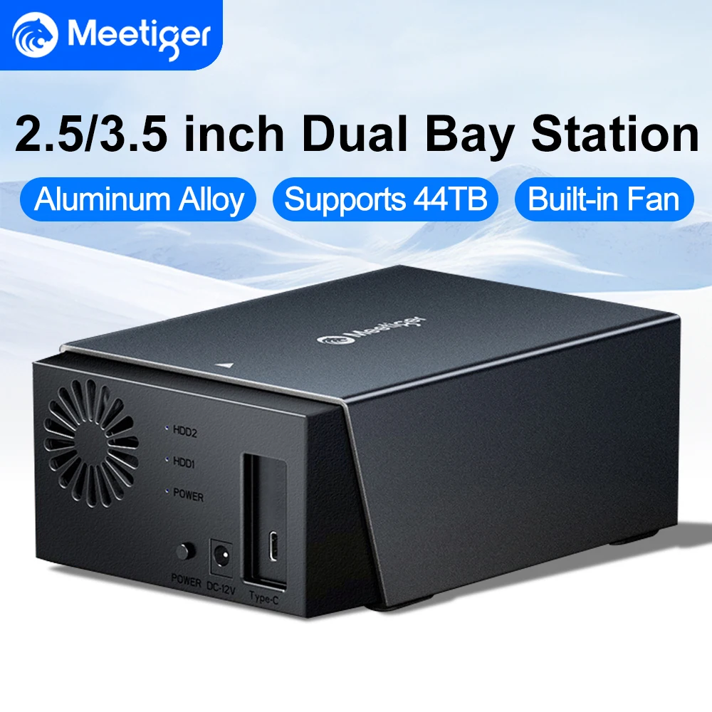 

Коробка для хранения данных Meetiger, 2,5/3,5-дюймовая док-станция для жесткого диска SATA-Type-C, док-станция для внешнего жесткого диска