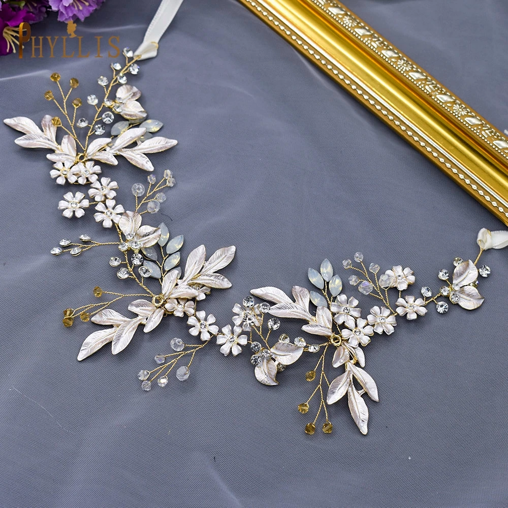 S127 Golden Wedding Sash Bridal Belts Fashion Women Belt Flower Rhinestone Sash Belt Pearl Bridesmaid Belts Wedding Dress Belts