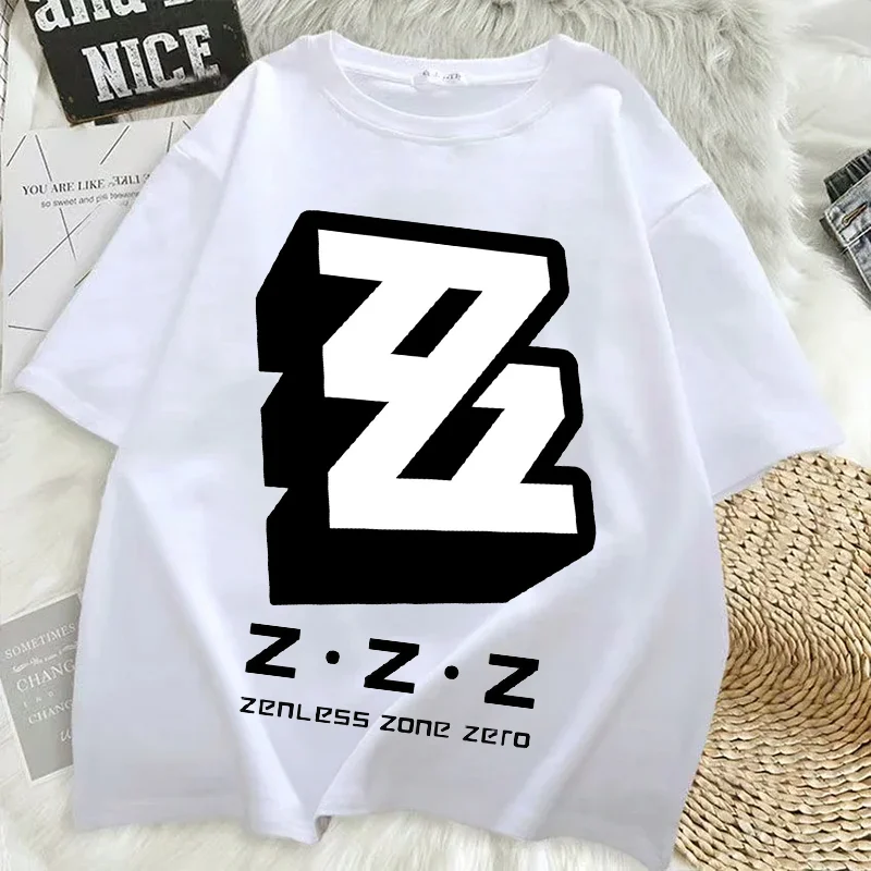 Kawaii Zenless Zone Zero T-Shirt ACG ARPG Game Fans Cosplay Graphic Zzz Tops Cotton Casual Fashion Streetwear Man Women Tshirt