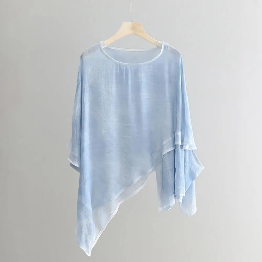 2025 Blusa de mujer, blusa de ajuste relajado para mujer, Jersey holgado elegante, Tops para mujer, estilo de vacaciones, camisa para cubrir, abrigo