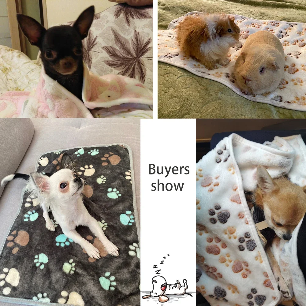 Pet Blanket Soft and Fluffy Cute Cartoon Pattern Pet Mat Warm Comfortable Blanket for Cat and Dogs High Quality Pet Supplies