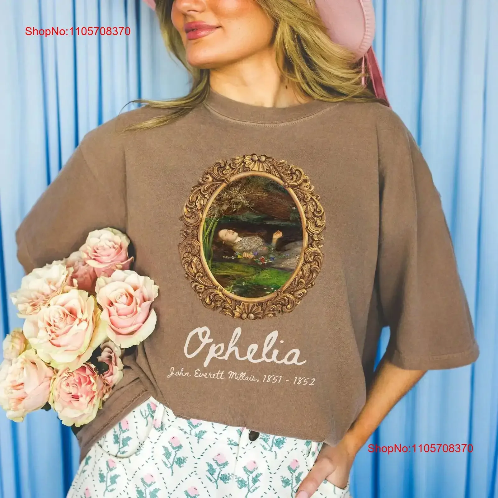 Ophelia by John Everett Millais European Art History T Shirt Boho Framed Humanities Major Pre Raphaelite Famous Painting homme