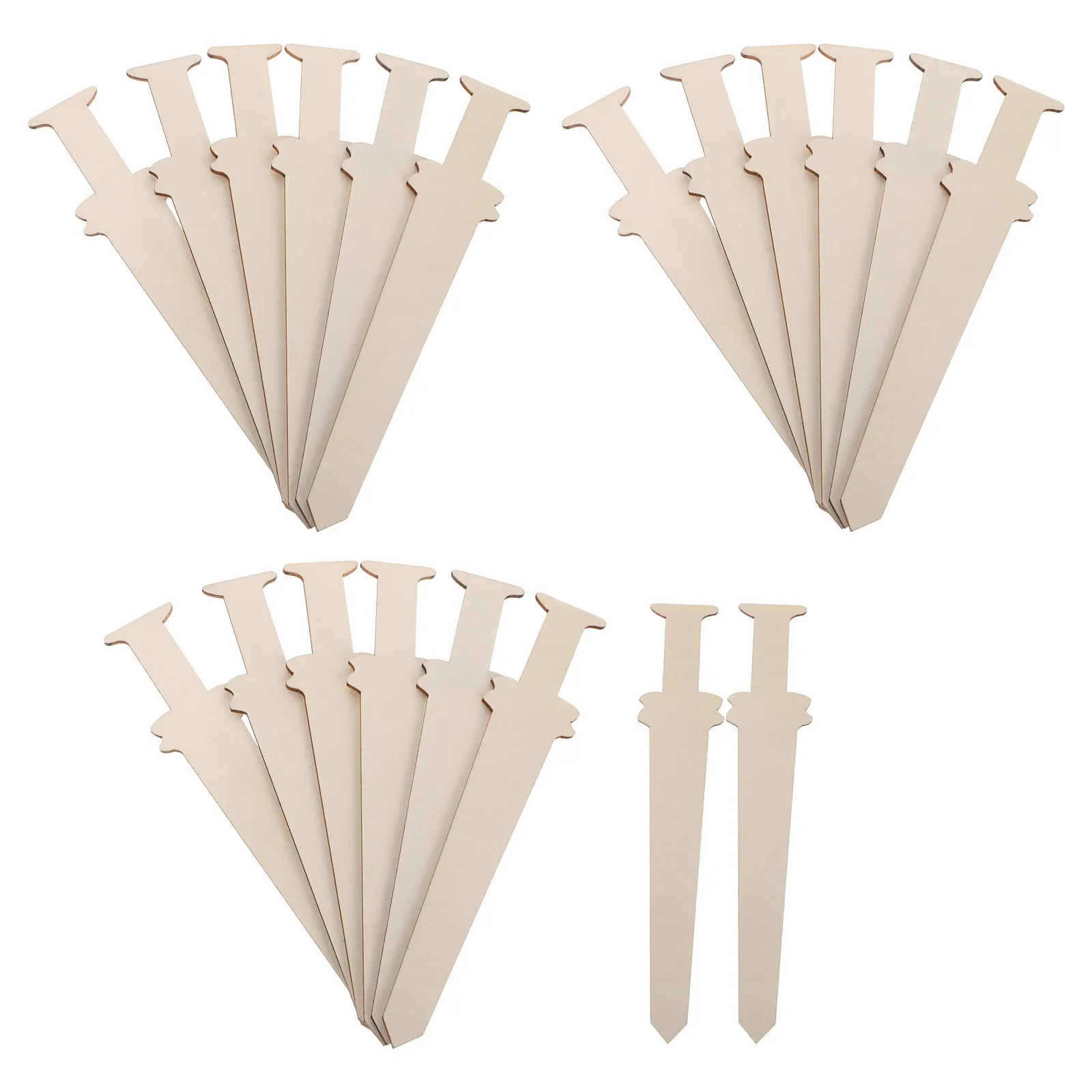 20Pcs Wood Pirate Sword Unfinished Smooth Surface DIY Craft Kit for Kids Parties Role Play Costume Props Handmade Art Projects