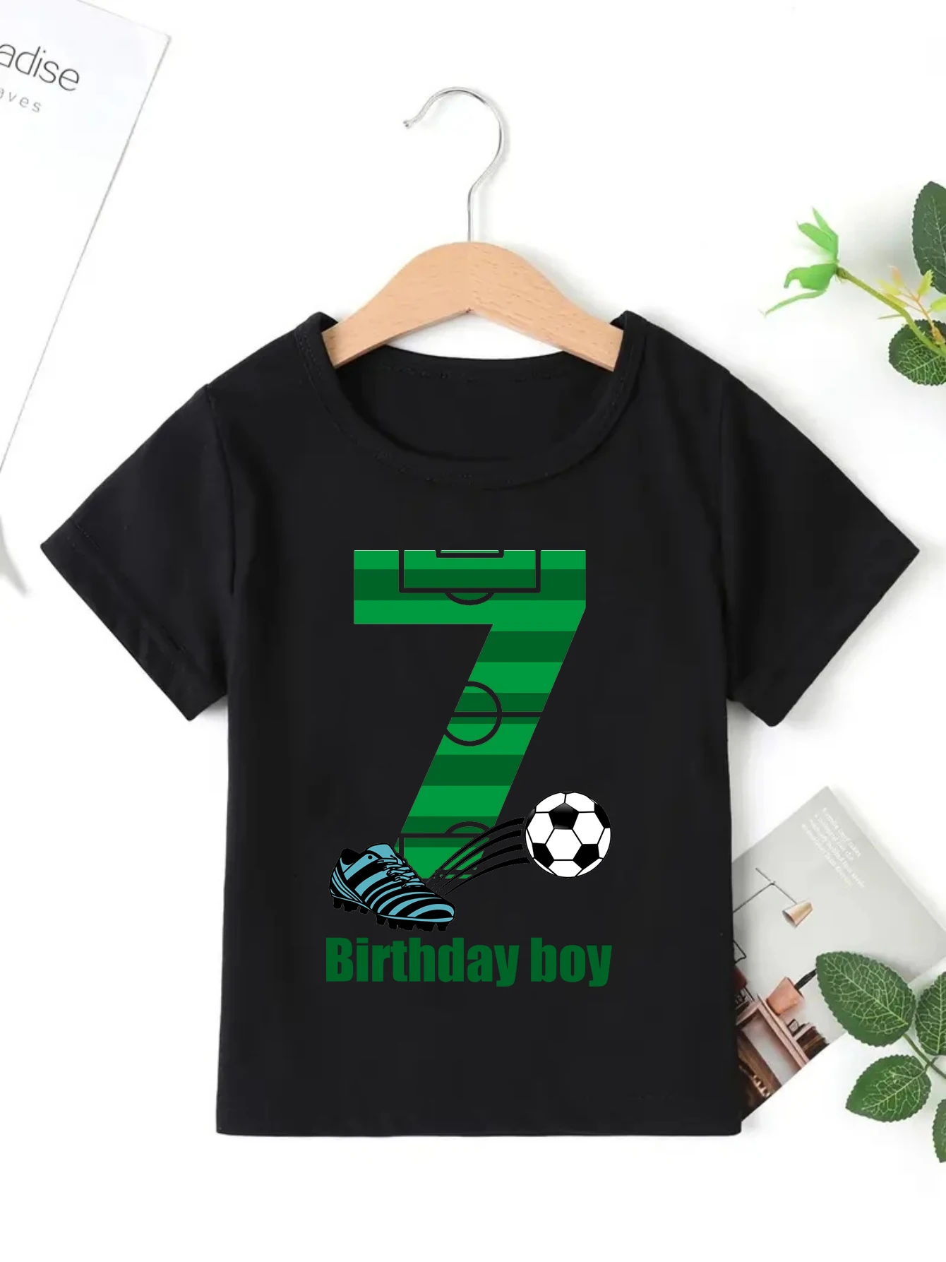 

2nd&3rd&4th&5th&6th&7th Birthday Boy Soccer Sports Shoes Printed T Shirt Boys The Best Birthday Gift For Boy Kawaii Kids Clothes