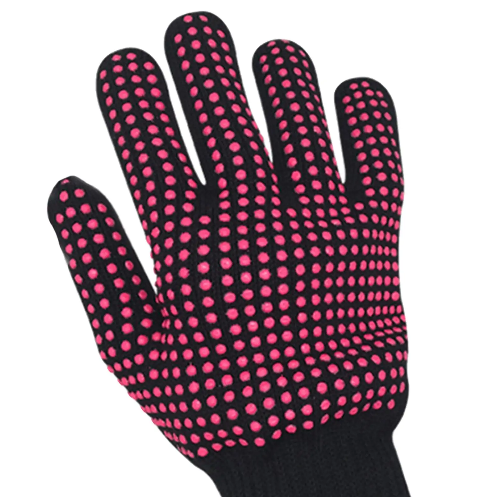 Heat Resistant Glove Pair with Silicone Dots Professional Protective Glove for Hair Curler Straighteners Salon Use