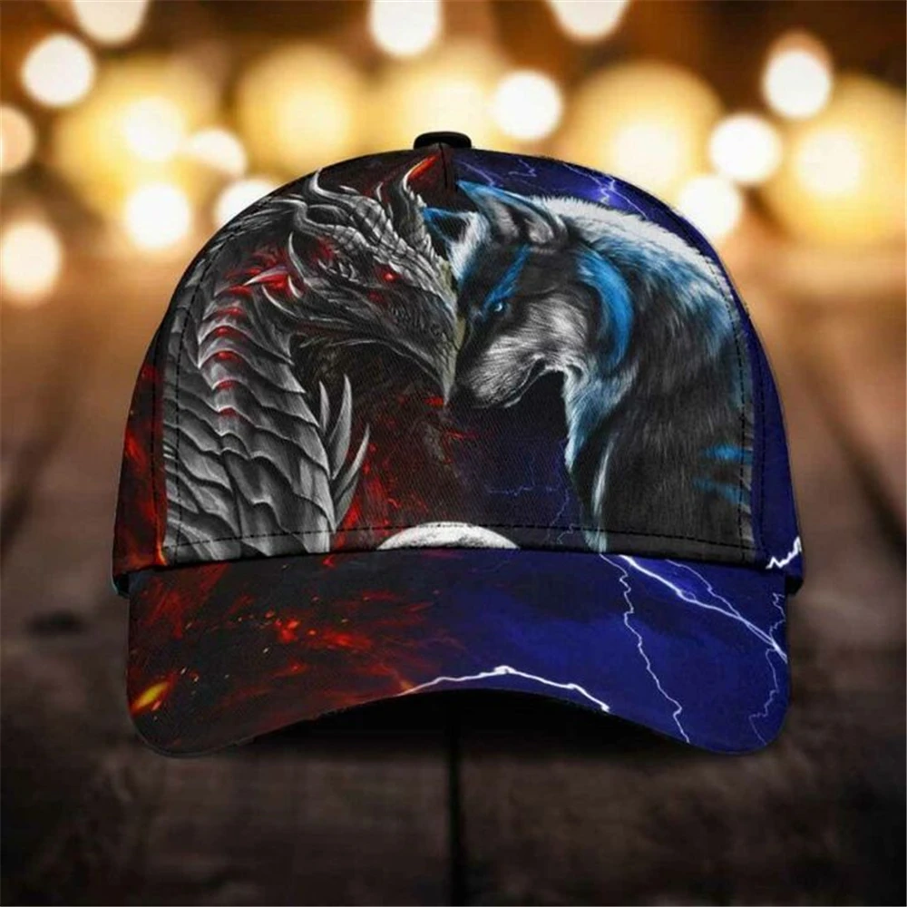 Baseball Cap Snapback Tiger Lion Dog Printed Hats Men Women Adult Sport Headwear Animals Outdoor Streetwear Casual Sun Visor