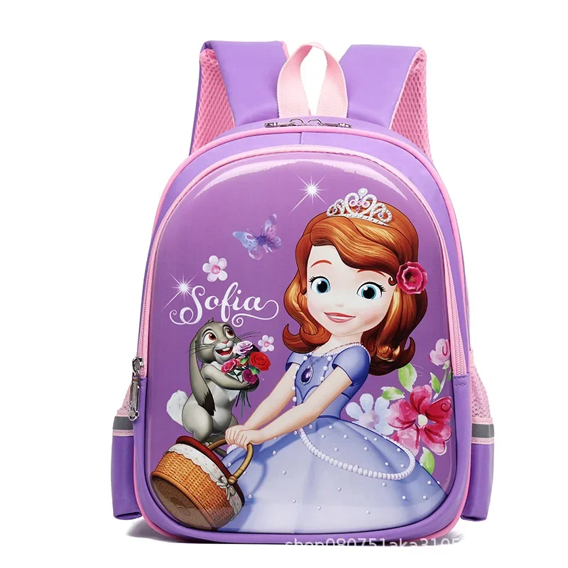 Disney-mochila escolar de Elsa para niños, morral ligero de princesa de dibujos animados, con reducción de carga