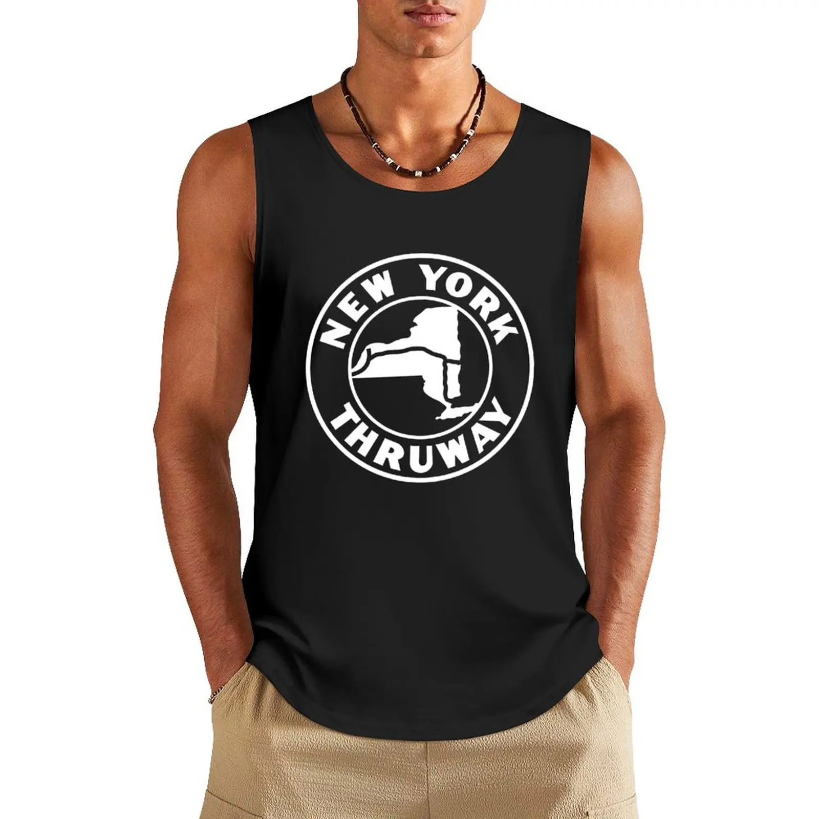 

New York State Thruway NYS Interstate 90 Tank Top Gym clothes Men's clothing brands gym clothes men Men's singlets
