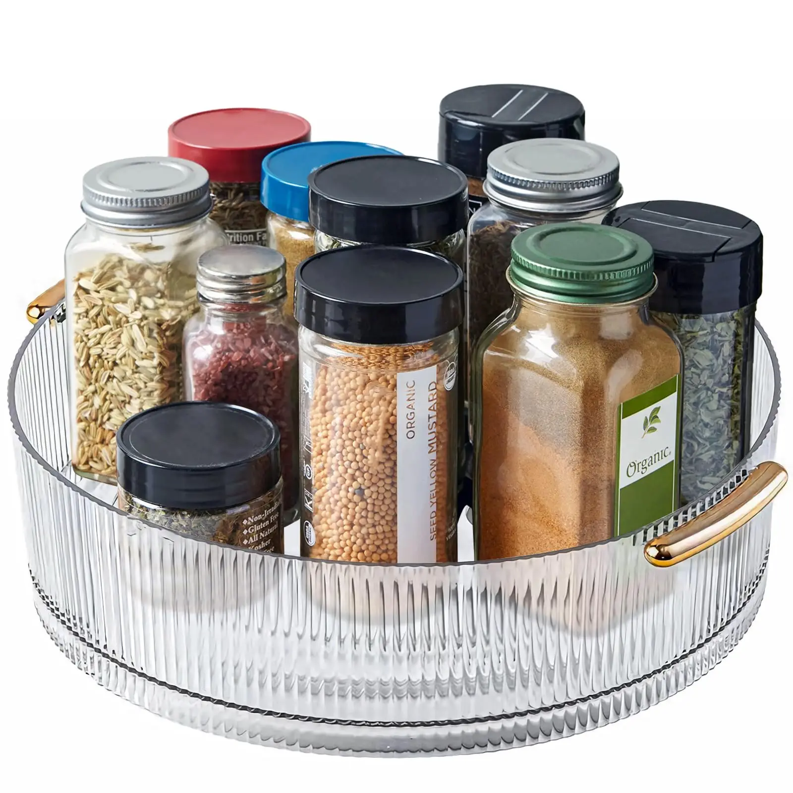 360 Rotating Lazy Susan Pantry Organizers and Storage Turntable Spice Rack  for Kitchen Countertop Dining Table,Pantry Cabinet,F