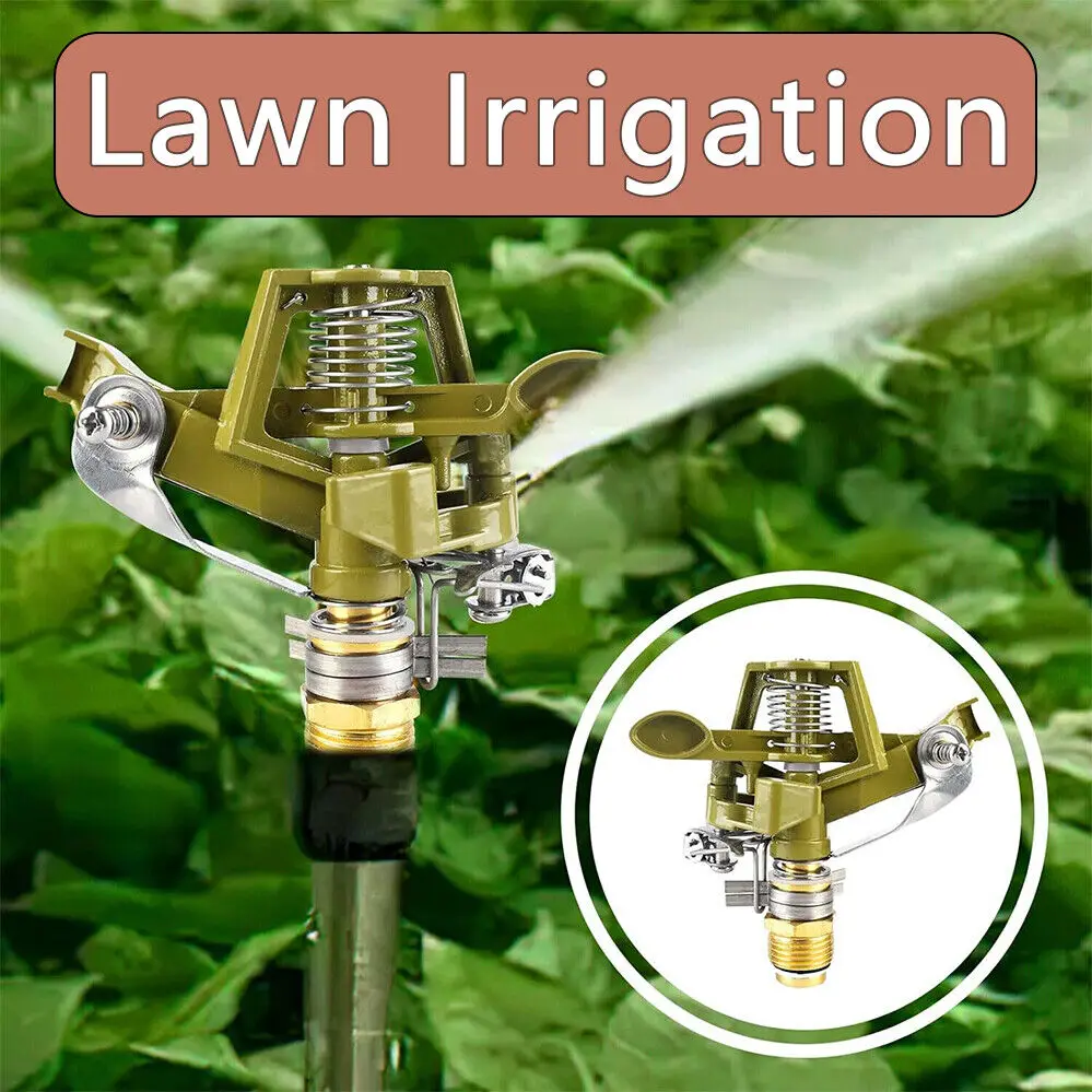 

1PCS Garden Rotating Rocker Impact Sprinkler 1/2 inch Male Thread Brass Lawn Watering Adjustable Nozzle Irrigation Sprinkler