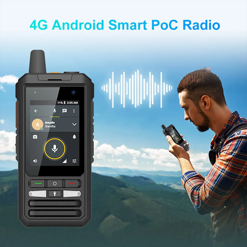 UNIWA F80S PoC Radio Zello Android 10 Mobile Phone 1GB RAM 8GB ROM IP54 Smart Walkie Talkie Smartphones Dual SIM 4000mAh Battery