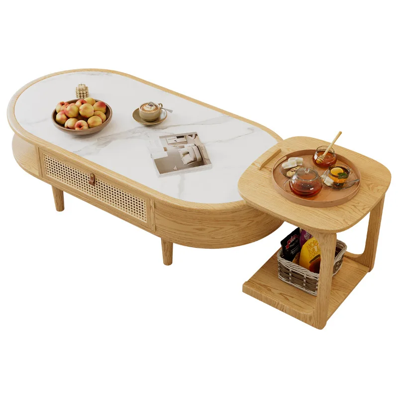 

Журнальный столик из бревен, журнальный столик для небольшой квартиры, гостиной, передвижной, простой и современный, овальный.