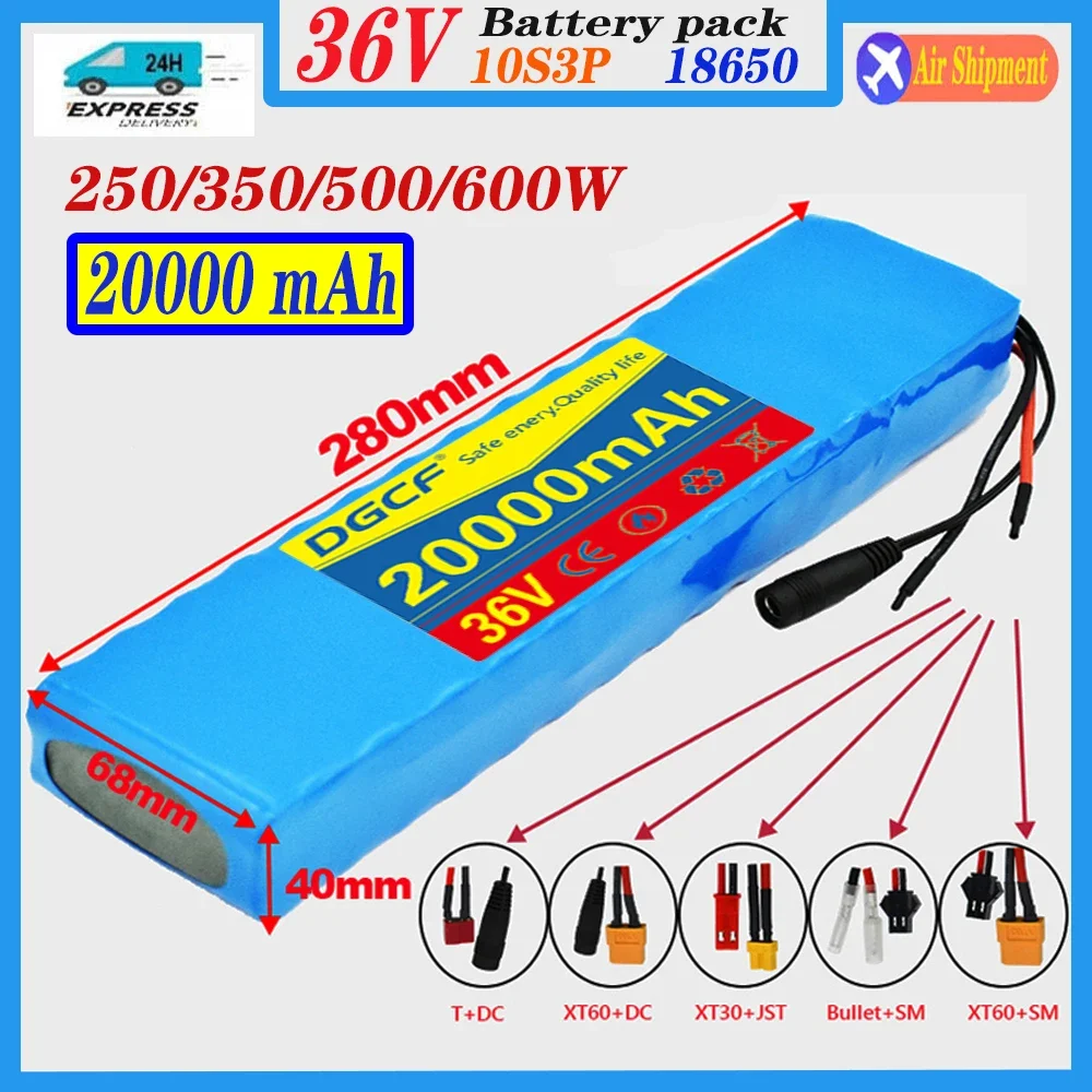 Upgrade 36V 20Ah 10S3P Electric Scooter Battery Pack 36v Battery Scooter 18650 Lithium M365 Electric Scooter +42V charg