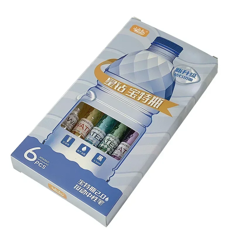 0.5 ST Penna gel ad asciugatura rapida a doppia perla Penna per scrittura a pressione Stella Penna a colori con diamanti Corpo Inchiostro resistente all'acqua Forniture per ufficio scolastico