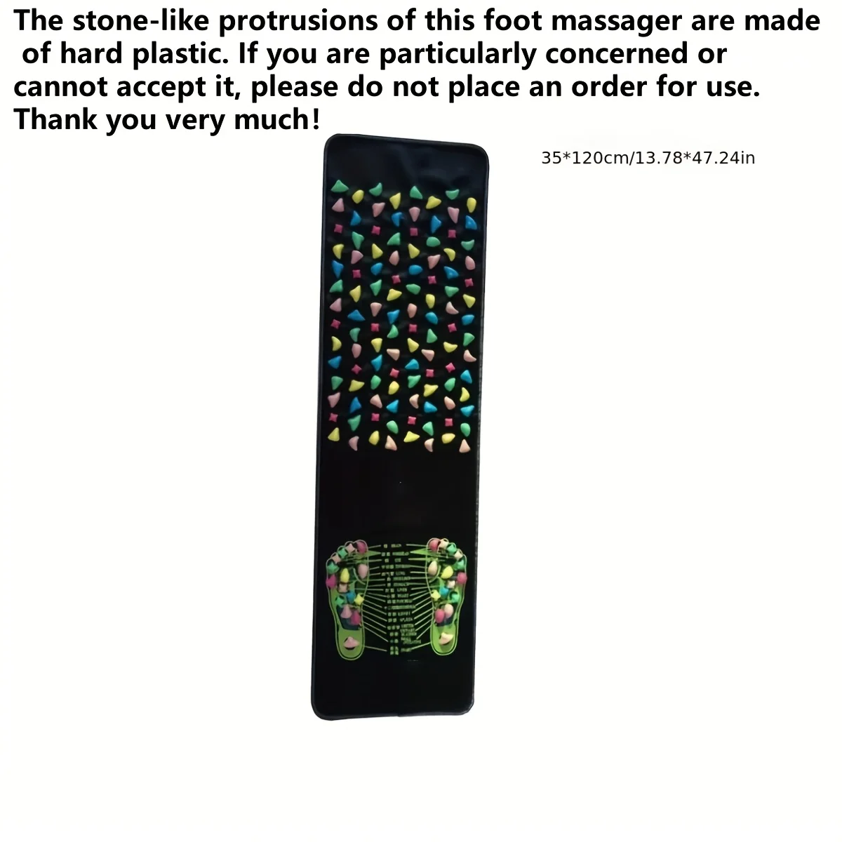 Grande tappetino da massaggio pieghevole per riflessologia con punti con codice colore - Tappetino per massaggio completo per tutto il corpo e i piedi, design con letto in pietra PP