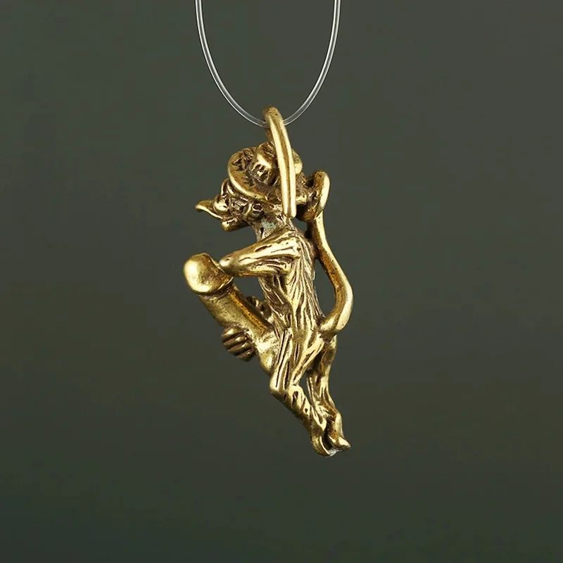 Brass Naughty Monkey Car Key Chain Rings