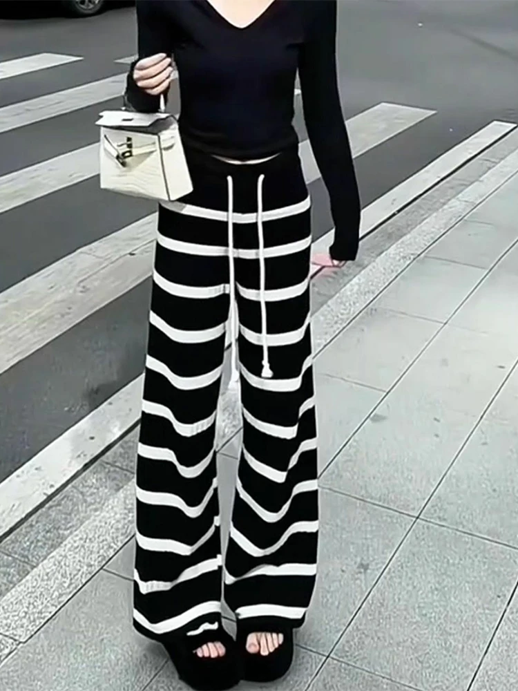 Pants Womens Korean Summer Modal Slim-Fit Joggers Young Stretchy Split Paneled Spicy Hip-Hop Sportswear All-Match Relaxed Trendy