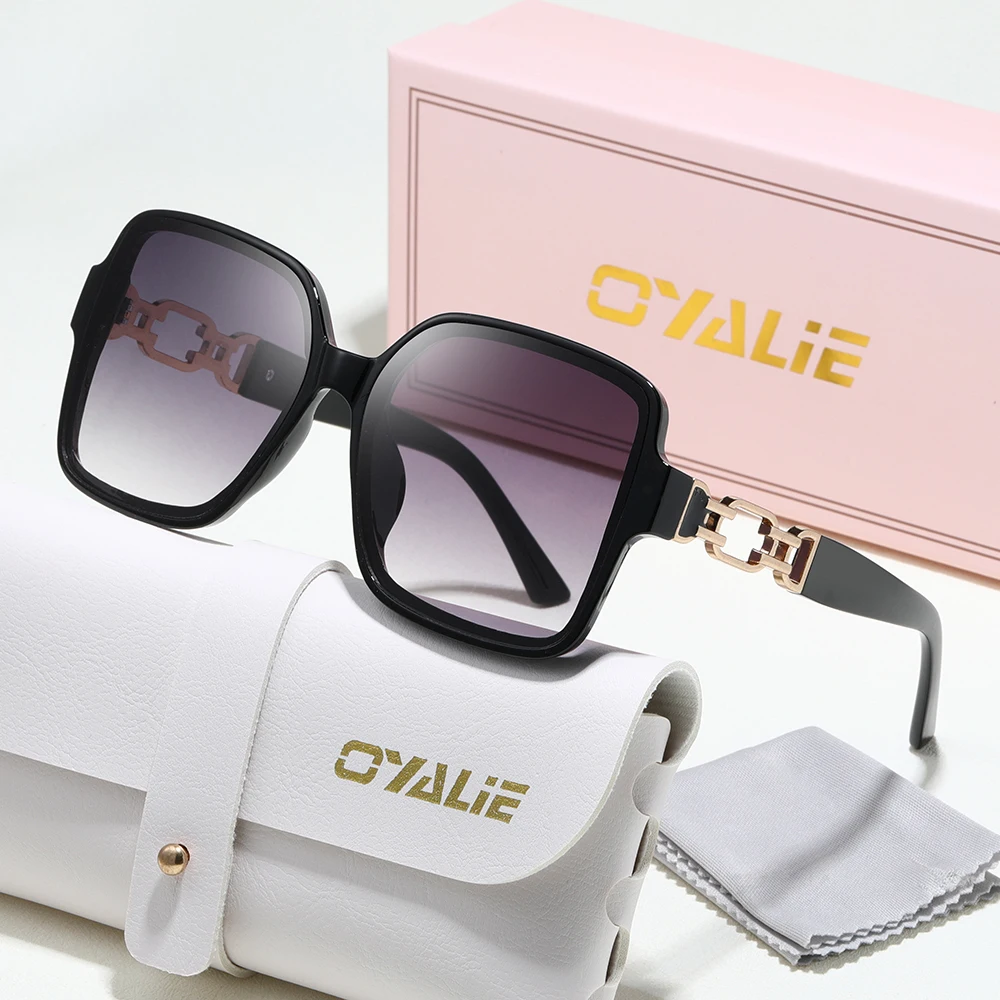 نظارات شمسية عصرية بإطار مربع من Oyalie، تصميم مصمم العلامة التجارية، تحسين اتجاه الموضة، تحسين شكلك والوقوف بنمط فريد، مناسبة للسفر اليومي وتاريخ القهوة وحفلات السفر وغيرها من الملحقات المتطابقة.