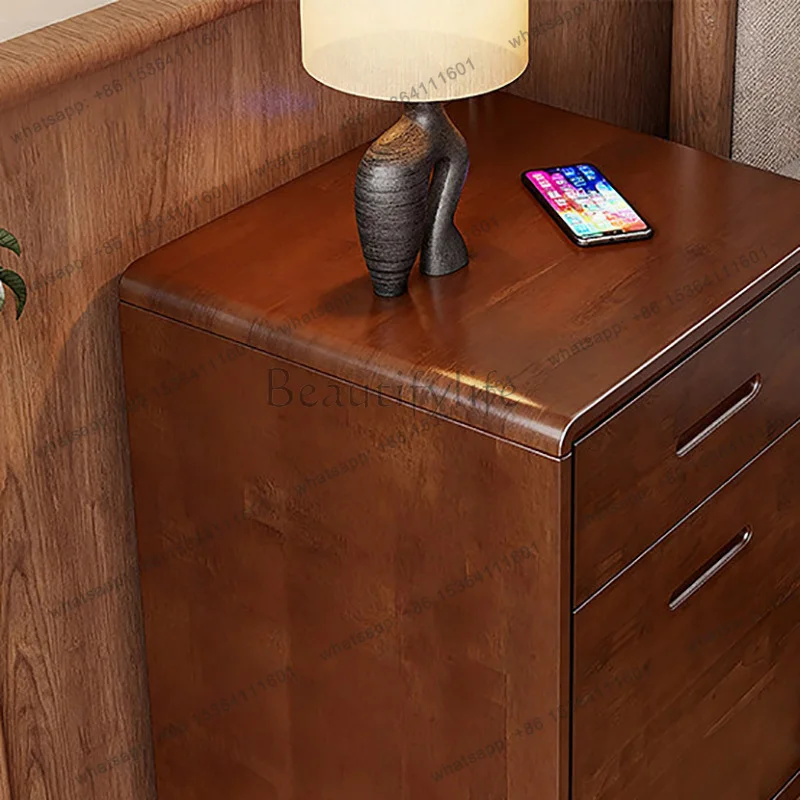 Safe Aesthetic Bedside Table With Secret Safe Lock Retro Designer Glamour Nightstands Classic Modern Table De Nuit Furniture