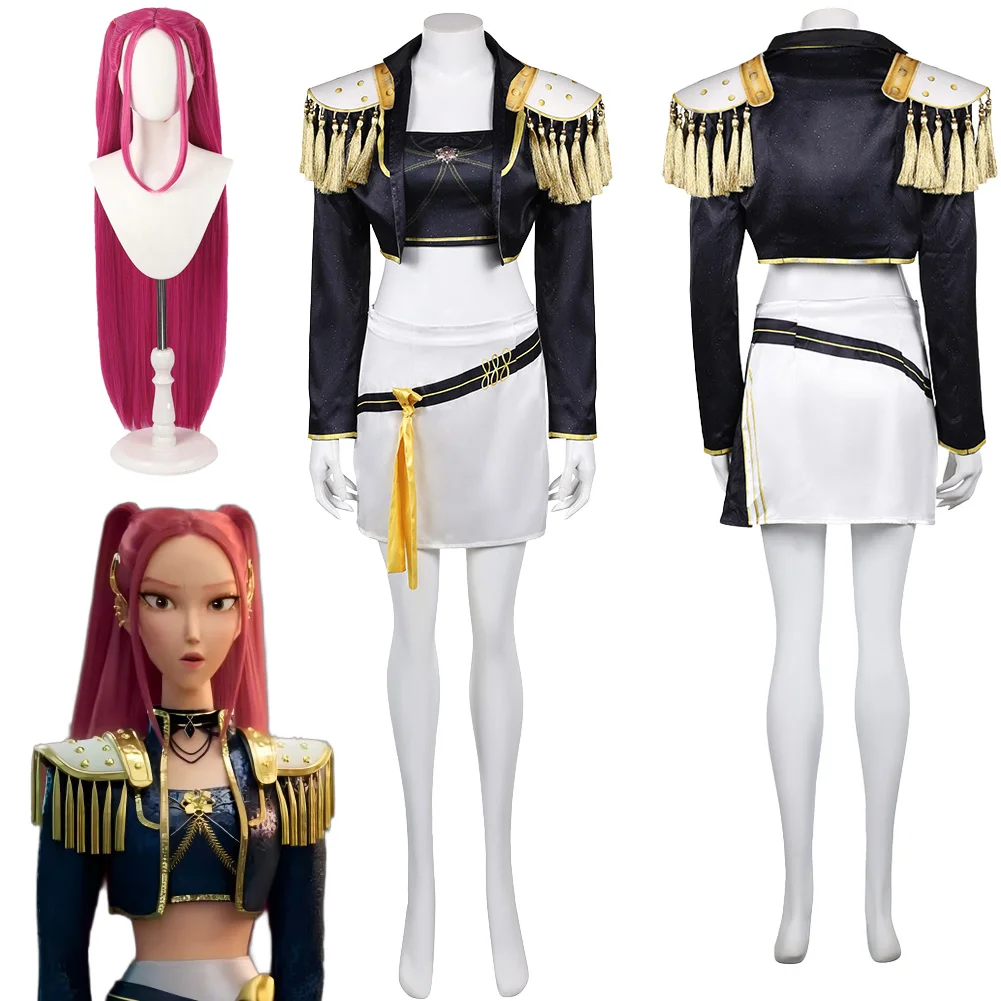 

2025 Cartoon Demon Hunter of KPop Cosplay Mira Coat Top Skirt Clothing Wig Hallowmas For Women Carnival Roleplay Suits Outfits