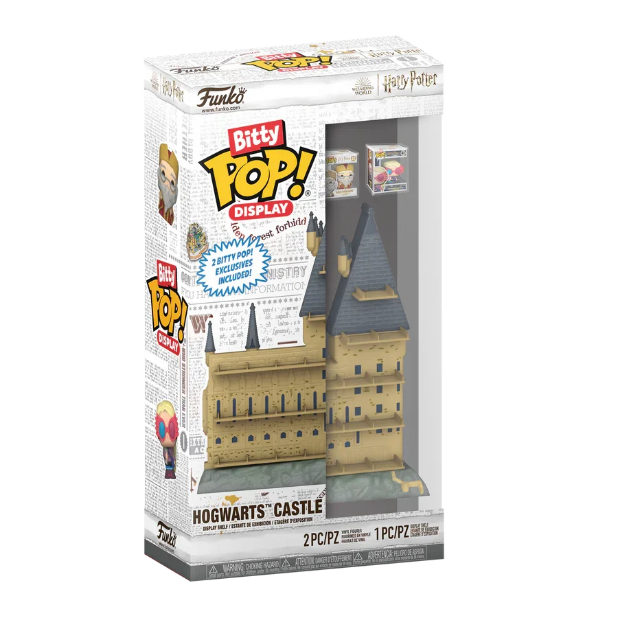 Funko Bitty Pop Display Harry Potter Castillo Hogwarts + 2 Bitty Pop Exclusivos Albus Dumbledores y Luna Lovegood Figura Coleccionable