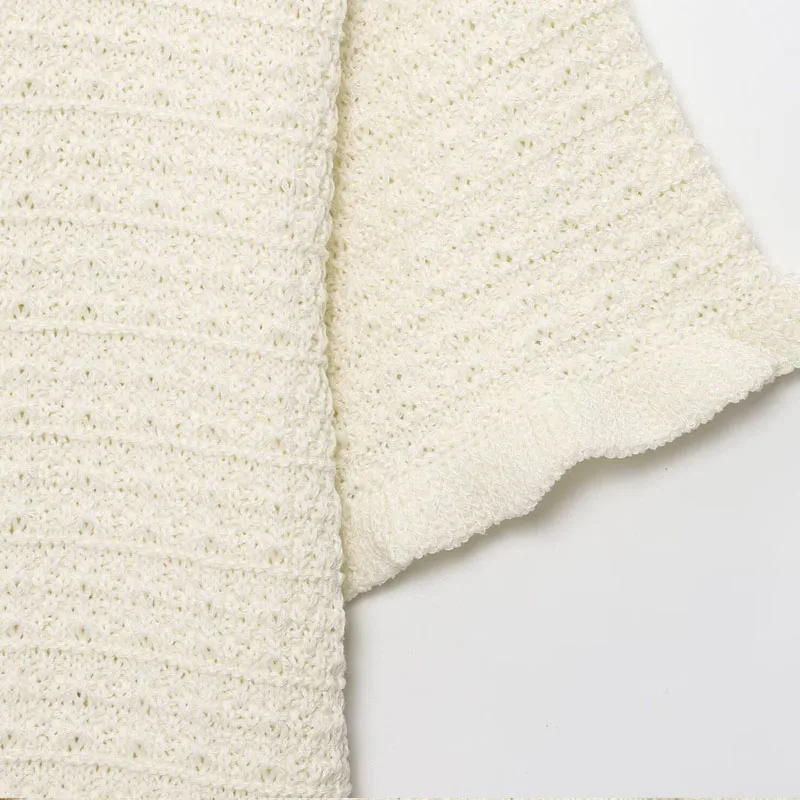 Cardigan For Women Button Short -Sleeved Women's Sweater Crop Cute Summer knit Y2k Crochet White Top Office Casual Thin Cardigan