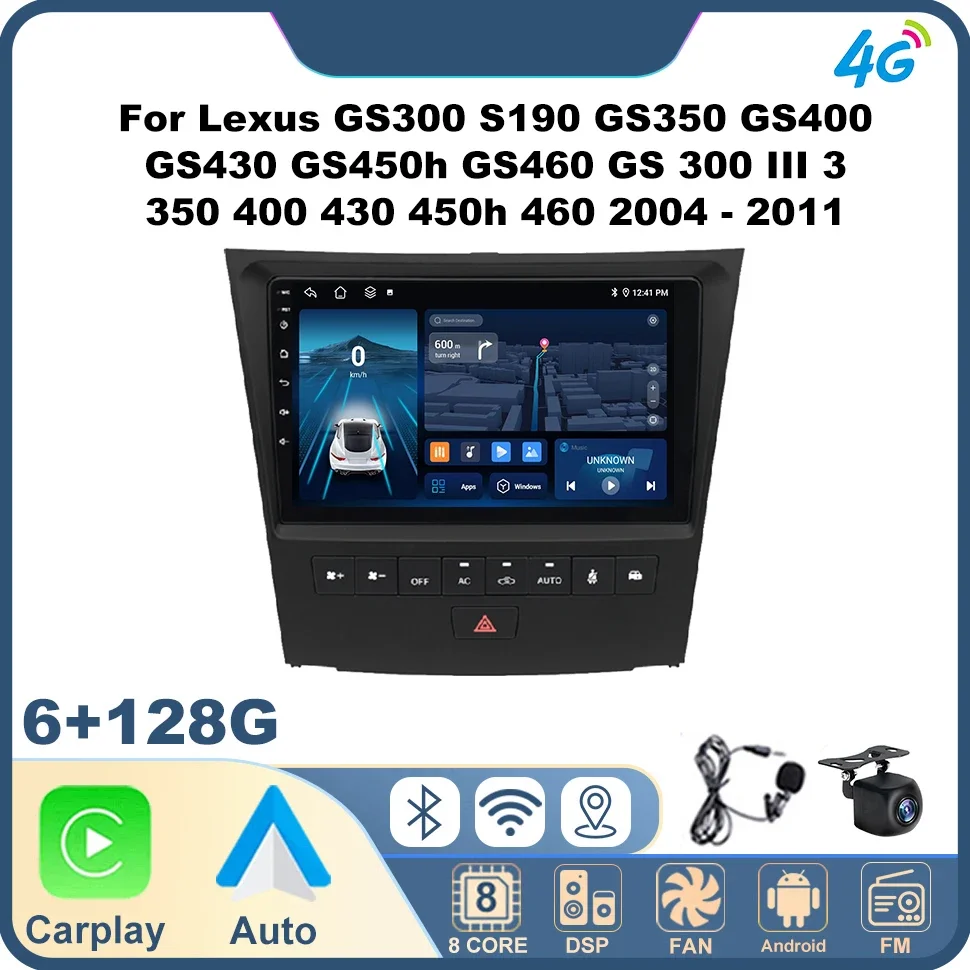 Android Car Radio for Lexus GS300 S190 GS350 GS400 GS430 GS450h GS460 GS 300 III 3 350 400 430 450h 460 2004 - 2011 4G Car Audio