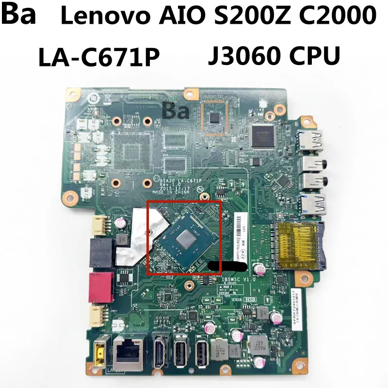 

For Lenovo AIO S200Z C2000 Mainboard LA-C671P CPU J3060 All-in-one Motherboard Full Tested