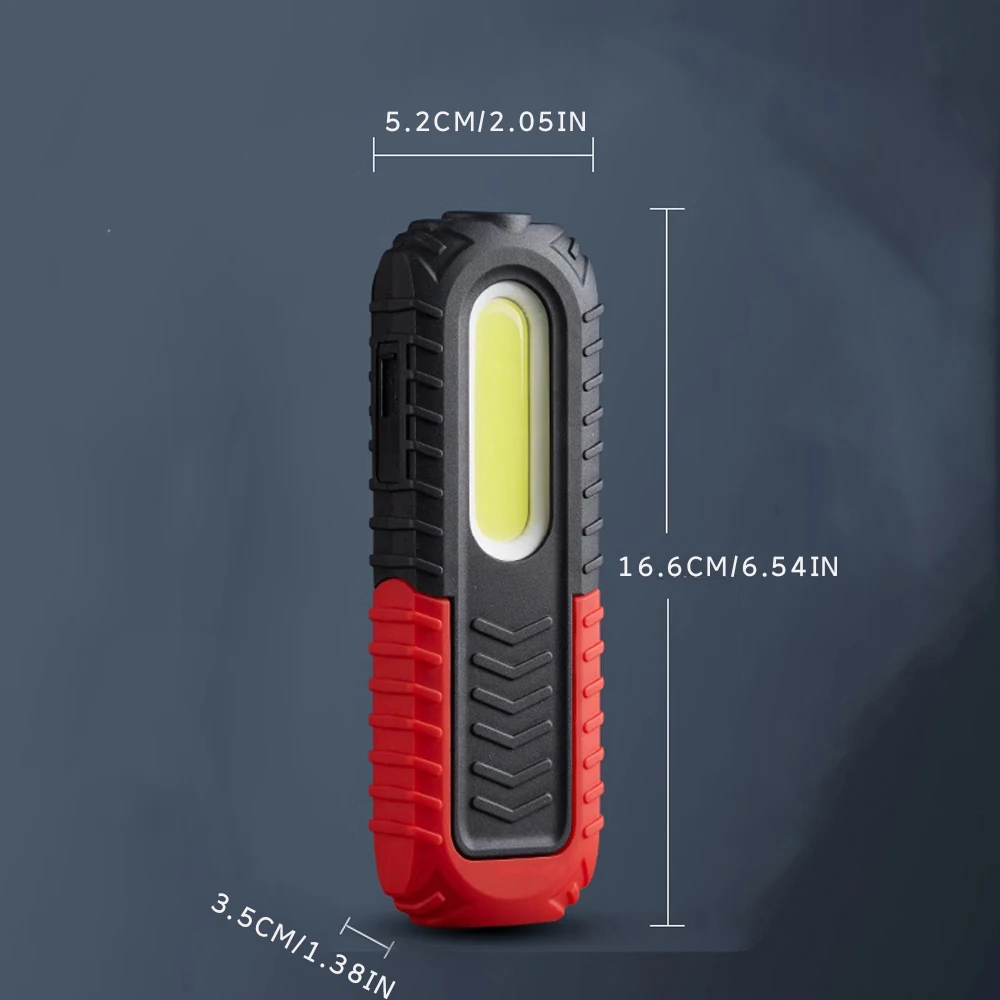 180° Rotatable Magnetic COB Work Light with Front LED, 2000mAh Rechargeable 2 Modes Floodlight & Spotlight for Car Repair Garage view 6