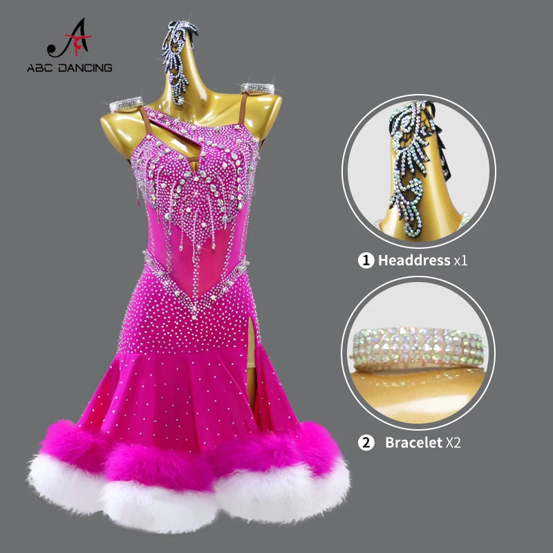Latin dansjurk Dames podiumoptreden outfits Ballroom feest gala oefenkleding carnavalskostuum meisjes verenpak 2026