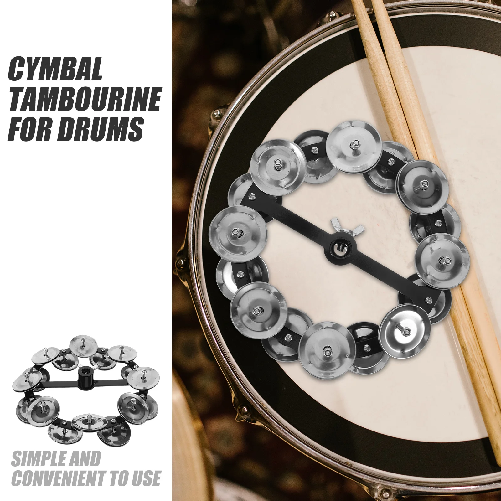 

Hihat Cymbal Drum Kit Accessories Tambourine Percussion Instrument Instruments Supply