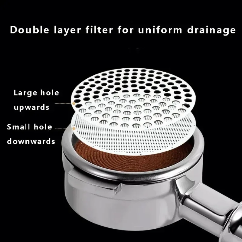 

Double layer fine filter 51/53/58mm 304 stainless steel coffee filter, suitable for Portafilter barista espresso accessories