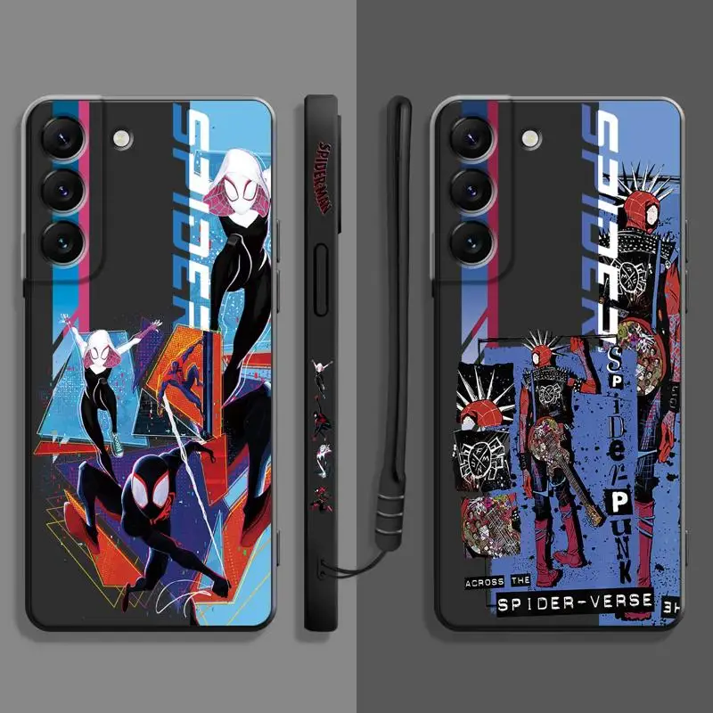 Spider-Man Across The Spider Verse Liquid Case For Samsung Galaxy S23 S22 S21 S20 FE Ultra S10 S9 S8 Plus Note 20Ultra 10Plus