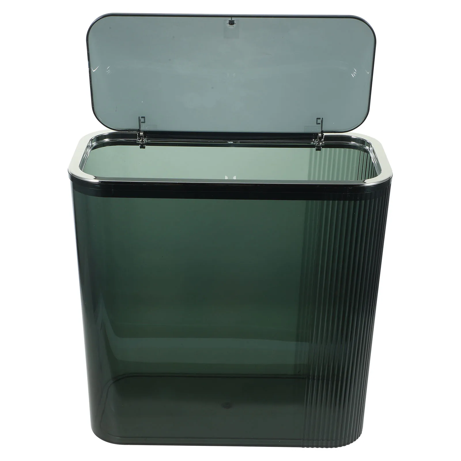 

1pc Thickened Plastic Trash Can With Lid Household Garbage Bin For Kitchen Bedroom Bathroom Portable Waste Container Pet