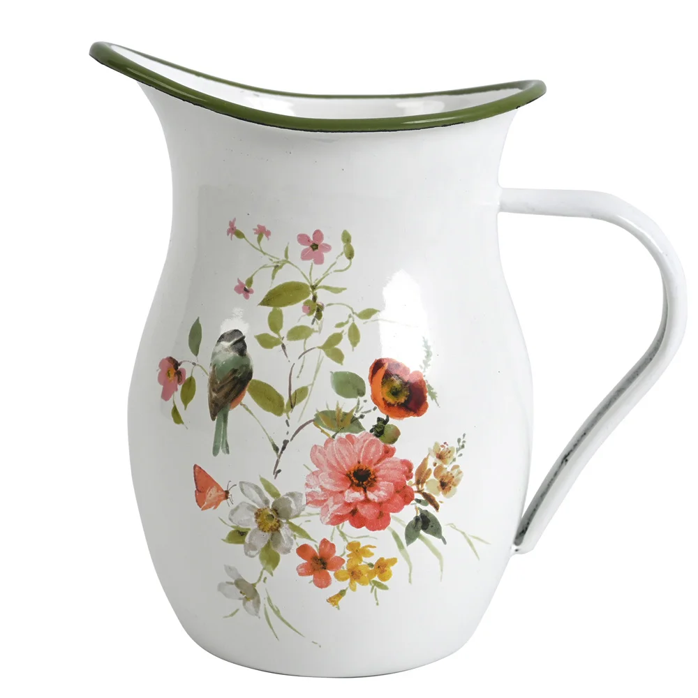 1 Pcs Metal Enamel Kettle Durable And Reusable Indoor And Outdoor Suitable For Camping Farmhouse And Party