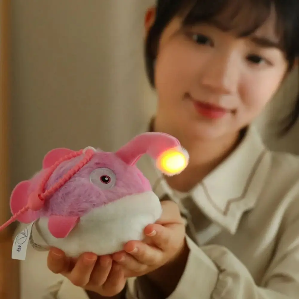 Simulation Bobo Angora Fish Plush Doll Night Glowing Cartoon Magnet Kiss Fish Keychain Magnetism Creative Glowing Fish Pendant