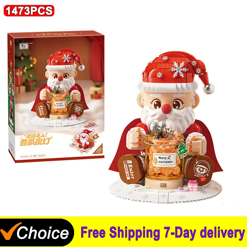 2025 Santa Claus Aromatherapy Building Blocks Small Particles Children\'s Assembly Toys Desktop Ornaments Holiday Gifts Christmas