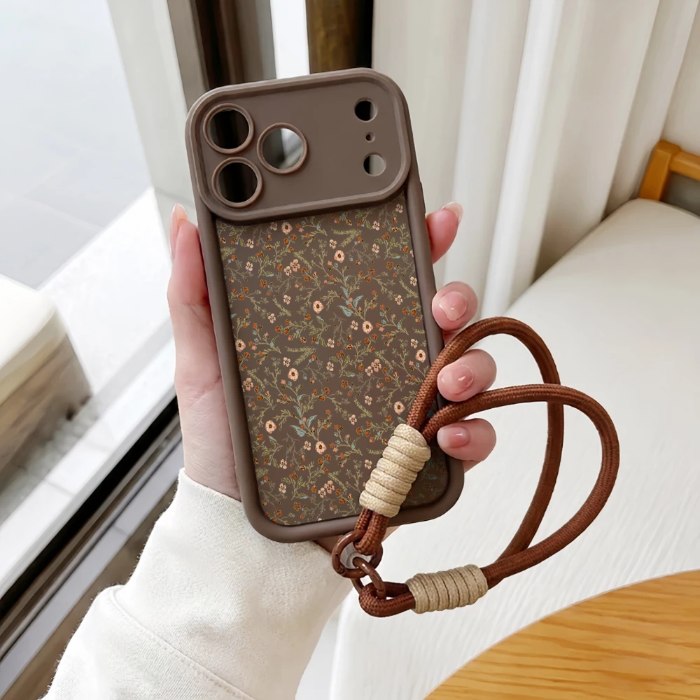 Orangefarbene Handyhülle mit Blumenmuster und Lanyard für Samsung Galaxy Note 20 S25 S26 Plus S24 S23 FE S25 Ultra A57 A55 5G Silikonhülle – Detail 6