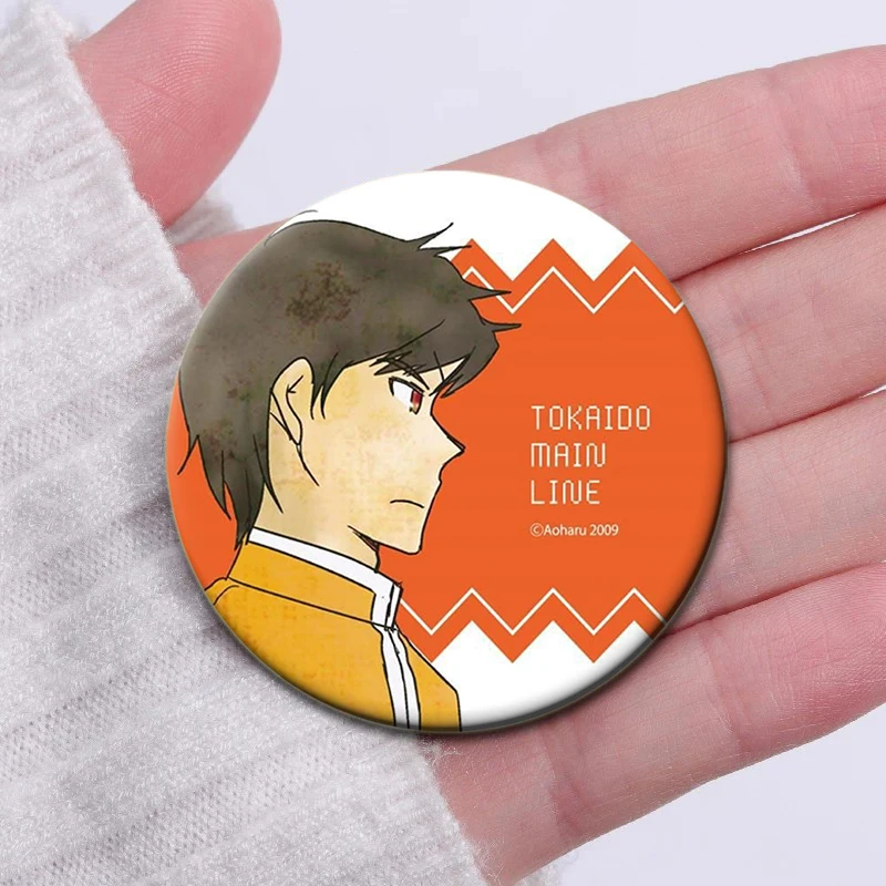Anime Aoharu Tetsudo Character Icon Badges Tinplate Button Pin Creative Brooches for Clothes Bag Decor Jewelry Accessories Gifts