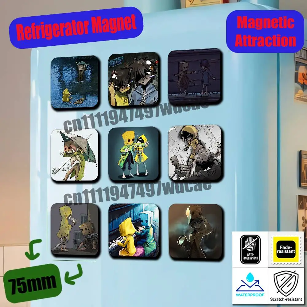For Game Little Nightmares Refrigerator Magnets Metal Cabinet Custom Fridge Freezer Magnetic Cards Cover