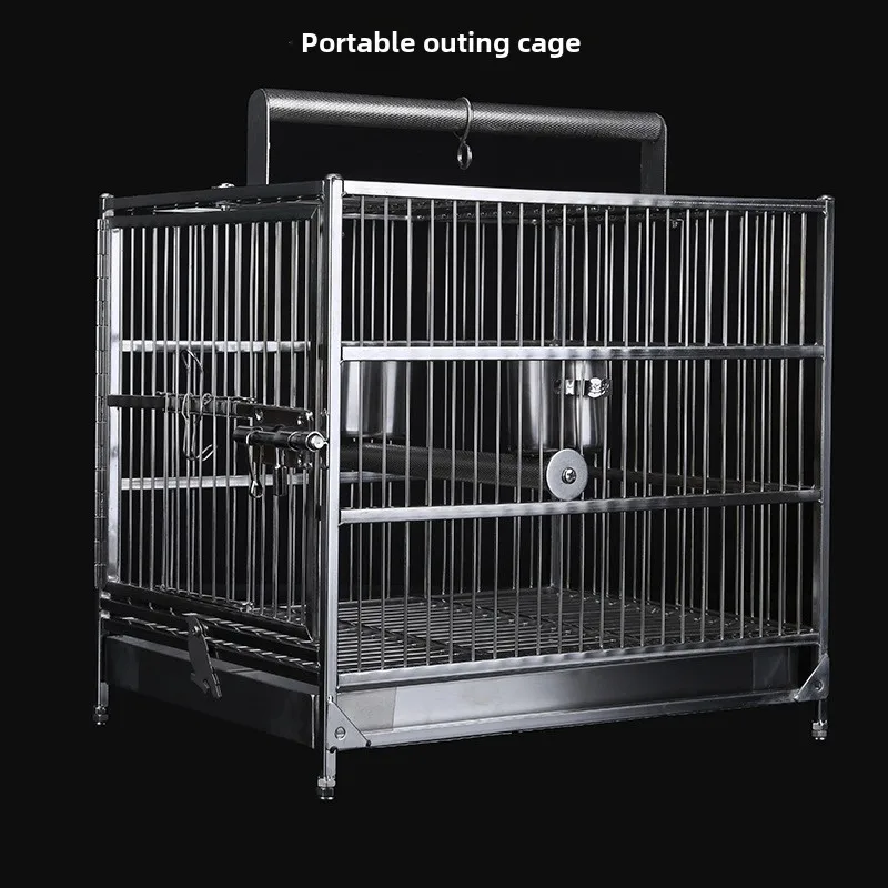 304 Stainless Steel Parrot Bird Cage Cockatoo Out Bird Cage Peony Myna Large Bathing Bird Cage Standing Cage