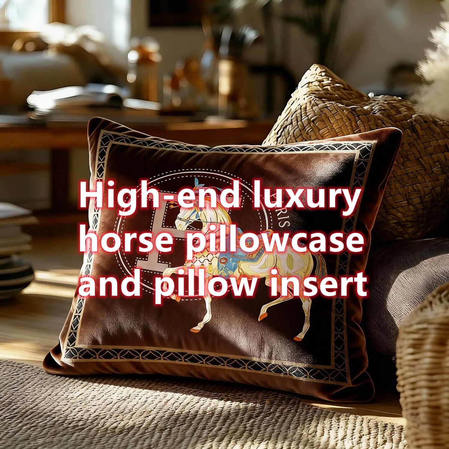 Luxury Frosted Velvet Pillowcase Throw, Soft Pillow Cover Cushion with Hidden Zipper Standard Queen King Size Bedding Sofa Home