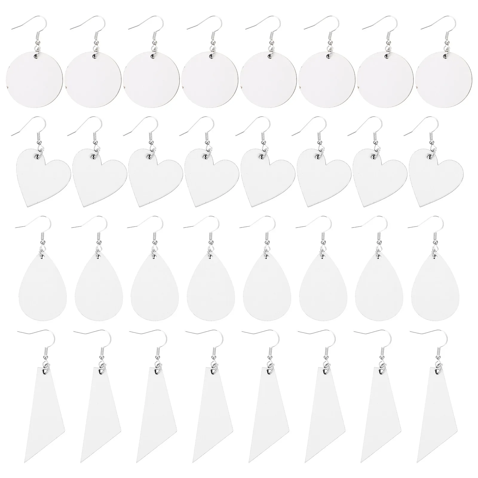

40Pcs DIY Sublimation Earrings Heat Transfer Earring Pendants Blank Jewelry Making Material Sublimation Printing Double Sided