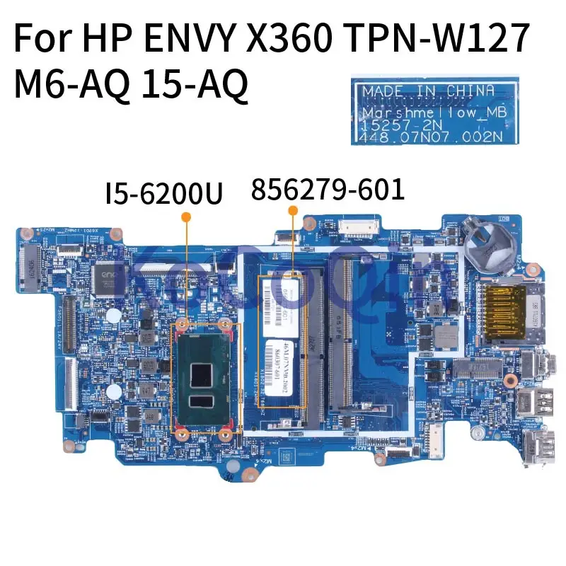 Imagem -02 - para a hp Envy X360 Tpn-w127 M6-aq 15-aq I56200u Notebook Mainboard 856279-601 152572n Ddr4 Laptop Motherboard