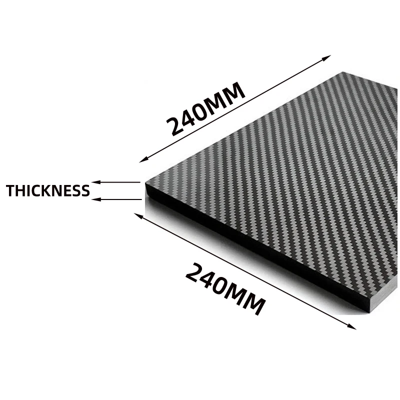 0.5-6mm 240x240mm 3K Fiber Board Plate Carbon Fiber Sheet Plate Twill Matte